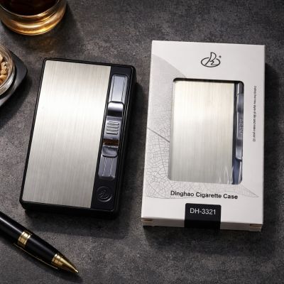 Dinghao DH-3321 qızılı siqaret qabı və alışqan